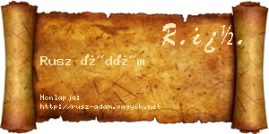 Rusz Ádám névjegykártya